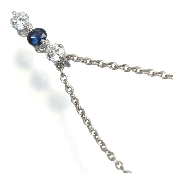 和光 ネックレス ダイヤ 0.16ct サファイア 0.09ct   Pt900/Pt850 