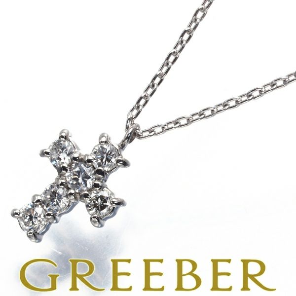 ヴァンドーム ネックレス ダイヤ 0.18ct  クロス Pt900/Pt850 