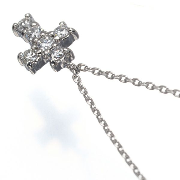 ヴァンドーム ネックレス ダイヤ 0.18ct  クロス Pt900/Pt850 