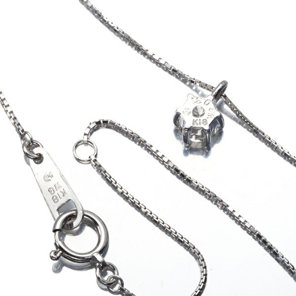 タサキ ネックレス ダイヤ 0.31ct  一粒 K18WG 
