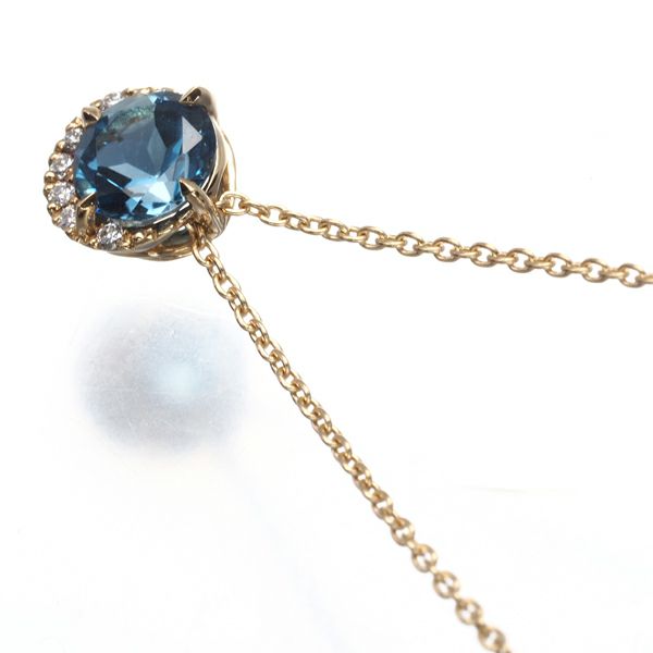 スタージュエリー ネックレス トパーズ ダイヤ 0.02ct パワーオンザムーン K18YG 