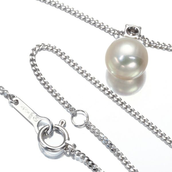 タサキ ネックレス パール アコヤ真珠 8.0mm ダイヤ 0.10ct Pt850 