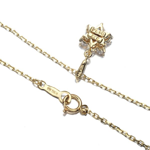 ミキモト ネックレス ダイヤ 0.24ct ルビー 0.12ct  フラワー K18YG 