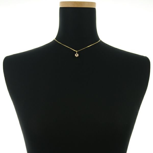 ミキモト ネックレス ダイヤ 0.24ct ルビー 0.12ct  フラワー K18YG 