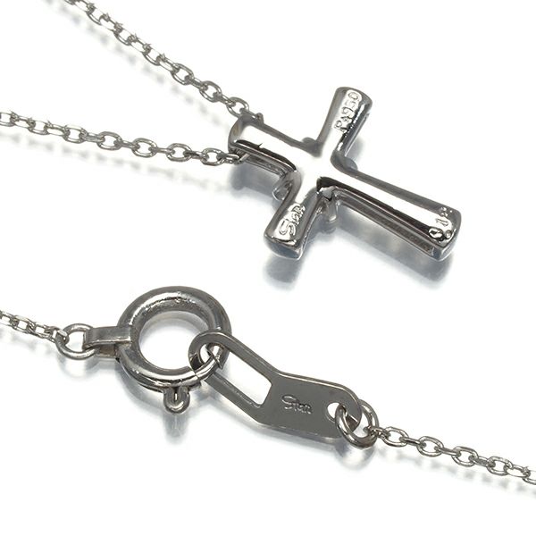 スタージュエリー ネックレス ダイヤ 0.12ct  クロス ハートシェイプ Pt950 