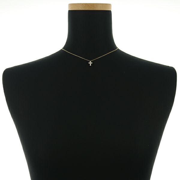 ヴァンドーム ネックレス ダイヤ 0.18ct  クロス K18YG 
