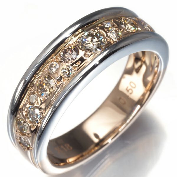 カシケイ リング ダイヤ 0.50ct メランジェ 12号 K18PG/WG 