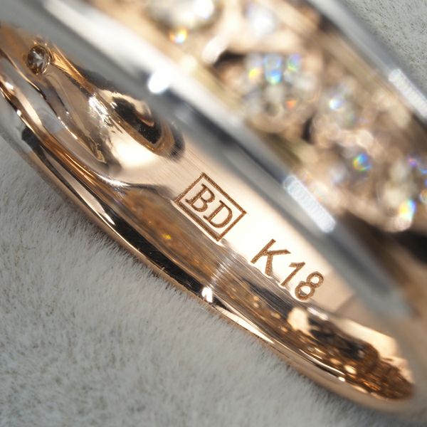 カシケイ リング ダイヤ 0.50ct メランジェ 12号 K18PG/WG 