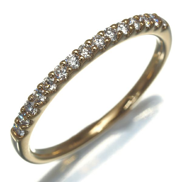 ヴァンドーム リング ダイヤ 0.14ct  7号 K18YG 