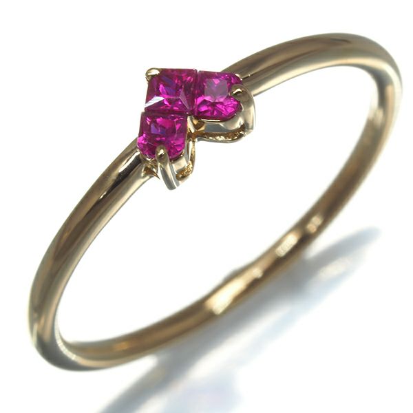 スタージュエリー リング ルビー 0.13ct ミステリアスハート 9号 K18YG 