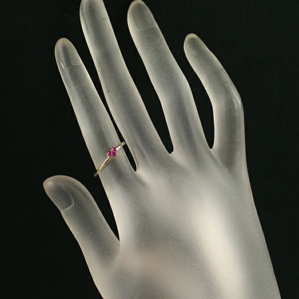 スタージュエリー リング ルビー 0.13ct ミステリアスハート 9号 K18YG 