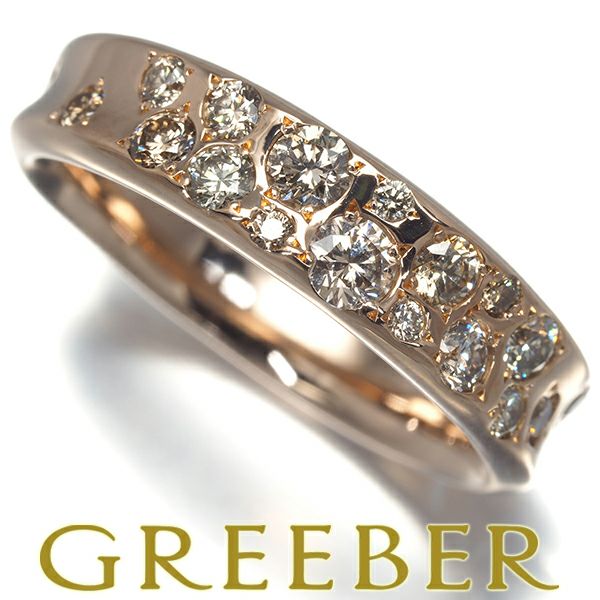 カシケイ リング ダイヤ 0.60ct メランジェ 12号 K18PG 