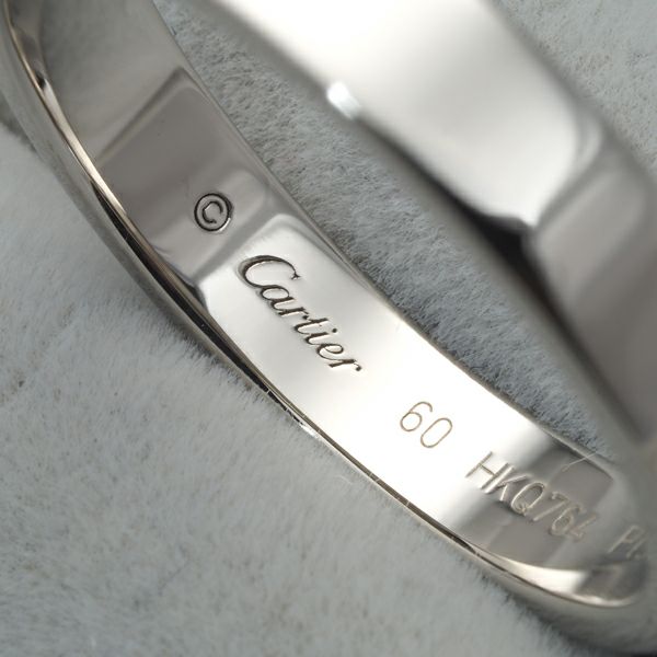 カルティエ リング  Cドゥ エングレーブド ウェディング 4mm 60号 Pt950 