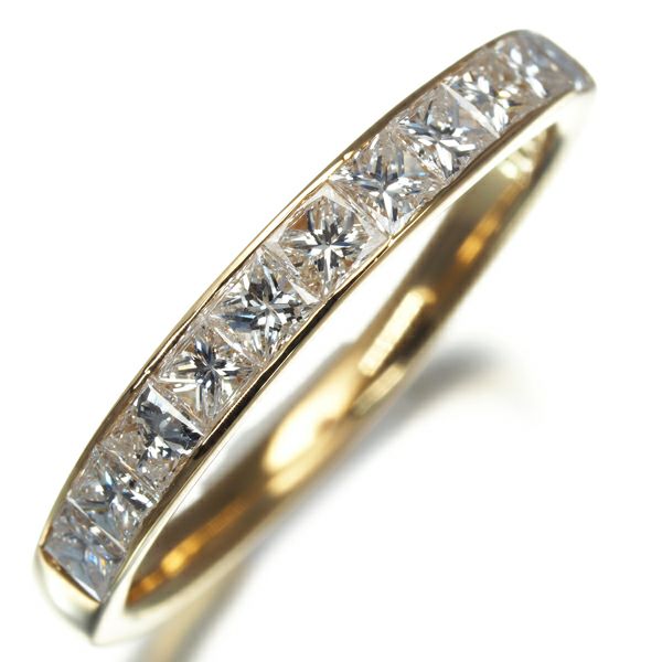 スタージュエリー リング ダイヤ 0.55ct  レールセッティング 8号 K18YG 