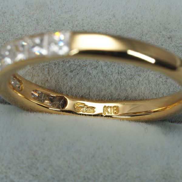 スタージュエリー リング ダイヤ 0.55ct  レールセッティング 8号 K18YG 
