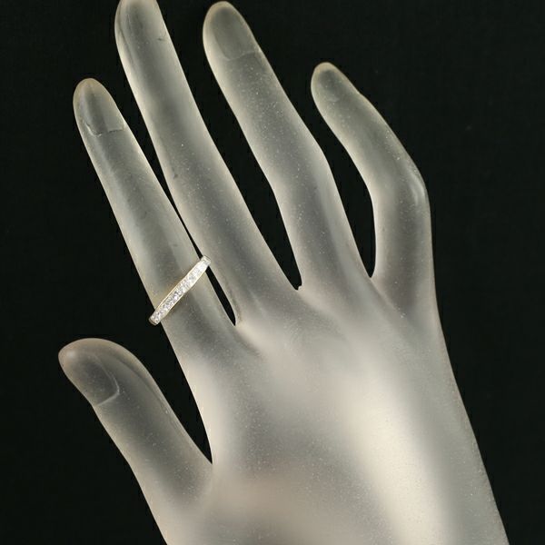 スタージュエリー リング ダイヤ 0.55ct  レールセッティング 8号 K18YG 