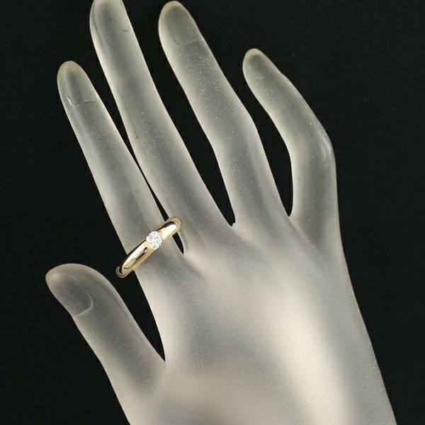 カルティエ リング ダイヤ 0.25ct エリプス 50号 K18YG 