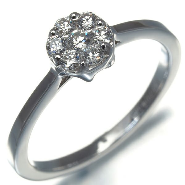 ダイヤ 0.20ct パヴェ リング K18WG 