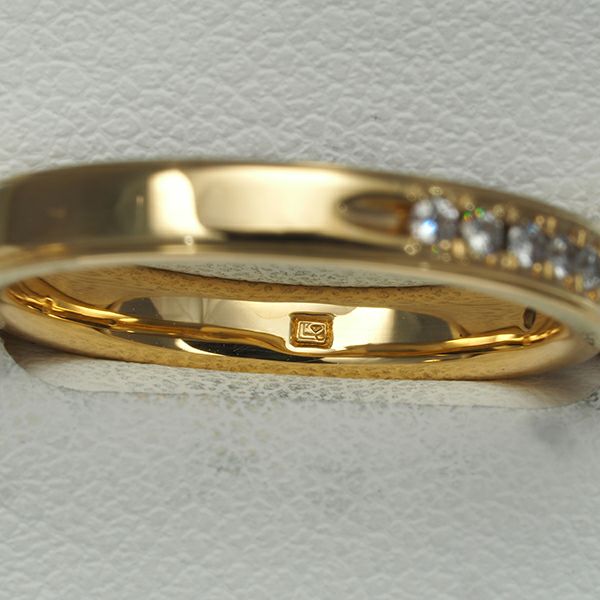 ラザール リング ダイヤ 0.24ct  ハーフエタニティ 11号 K18YG 保証書