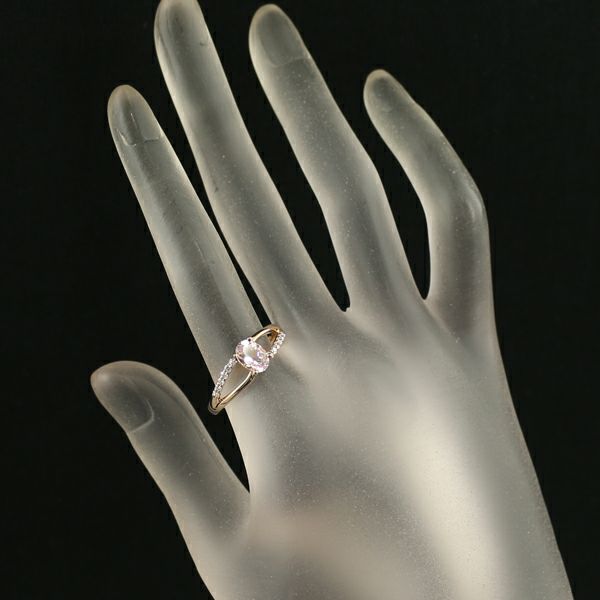 アンブローズ リング モルガナイト 0.77ct ダイヤ 0.13ct  15.5号 K18PG 保証書