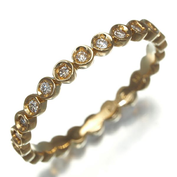 ダイヤ 0.13ct フルエタニティ リング K18YG 