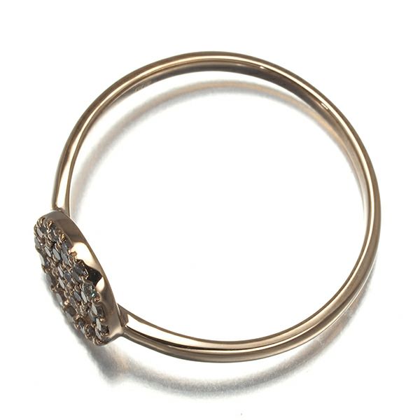 ブラック&クリアダイヤ 0.15ct スマイル  リング K18PG 