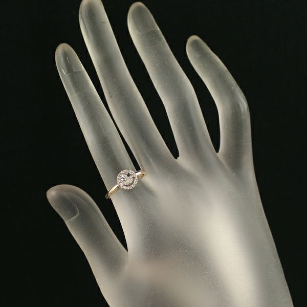 ブラック&クリアダイヤ 0.15ct スマイル  リング K18PG 