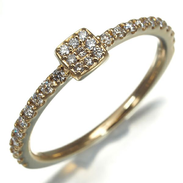 ダイヤ 0.20ct ハーフエタニティ  リング K18YG 