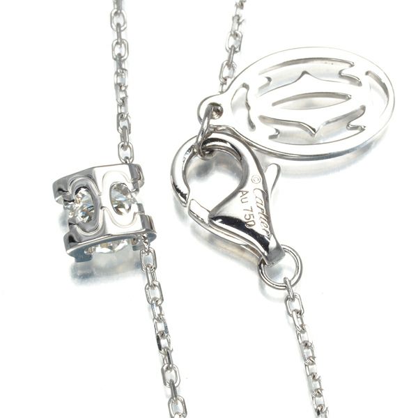 カルティエ ネックレス ダイヤ 0.26ct H VVS1 3EX Cドゥ  K18WG 鑑定書