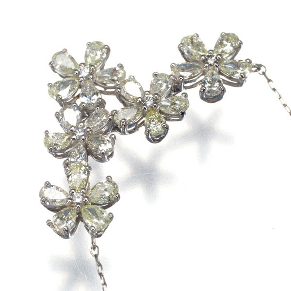 ダイヤ 1.45ct フラワー  ネックレス Pt900 