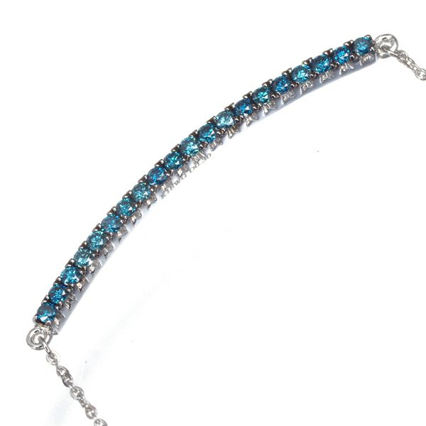 ブルーダイヤ 0.30ct   ネックレス K18WG 