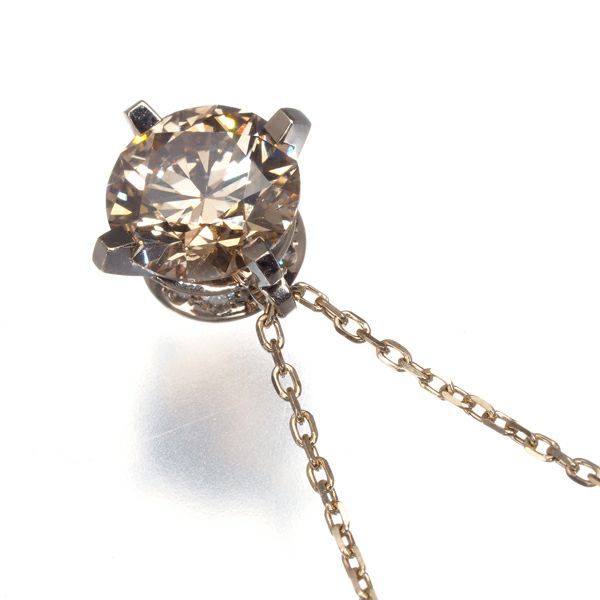 カシケイ ネックレス ダイヤ 1.40ct/0.05ct ソリティア  K18BG 