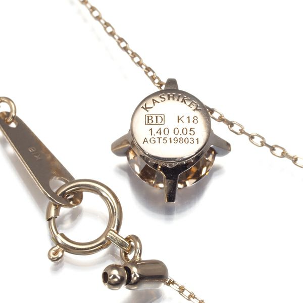 カシケイ ネックレス ダイヤ 1.40ct/0.05ct ソリティア  K18BG 