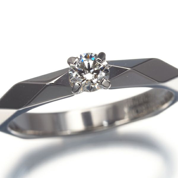 ブシュロン リング ダイヤ 0.20ct G VVS2 3EX ファセット ソリテール 50号 Pt950 保/鑑