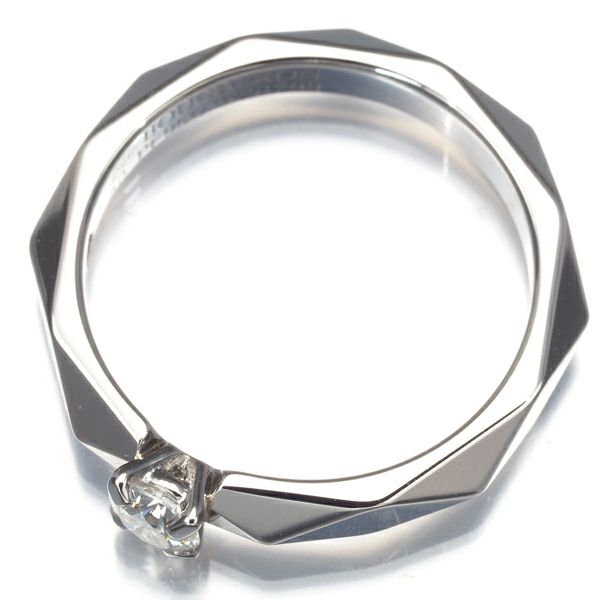 ブシュロン リング ダイヤ 0.20ct G VVS2 3EX ファセット ソリテール 50号 Pt950 保/鑑