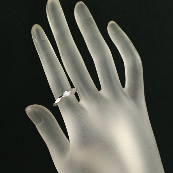 ブシュロン リング ダイヤ 0.20ct G VVS2 3EX ファセット ソリテール 50号 Pt950 保/鑑
