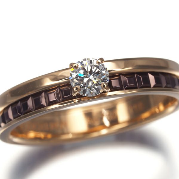 ブシュロン リング ダイヤ 0.23ct E VVS2 キャトルクラシック ソリテール 55号 K18PG 鑑