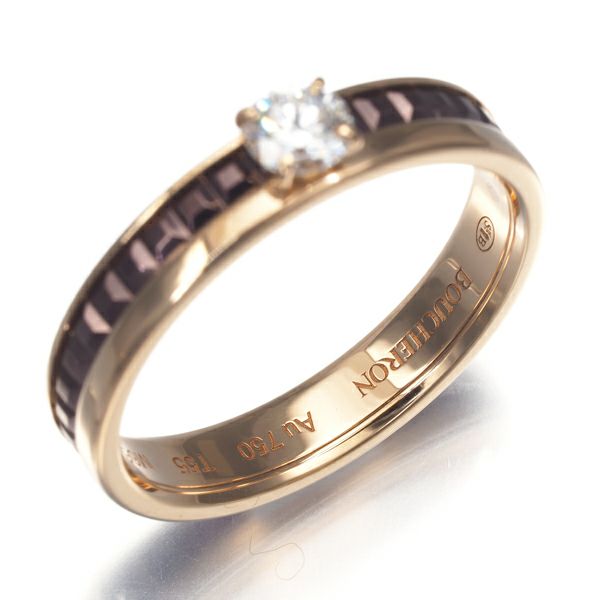 ブシュロン リング ダイヤ 0.23ct E VVS2 キャトルクラシック ソリテール 55号 K18PG 鑑