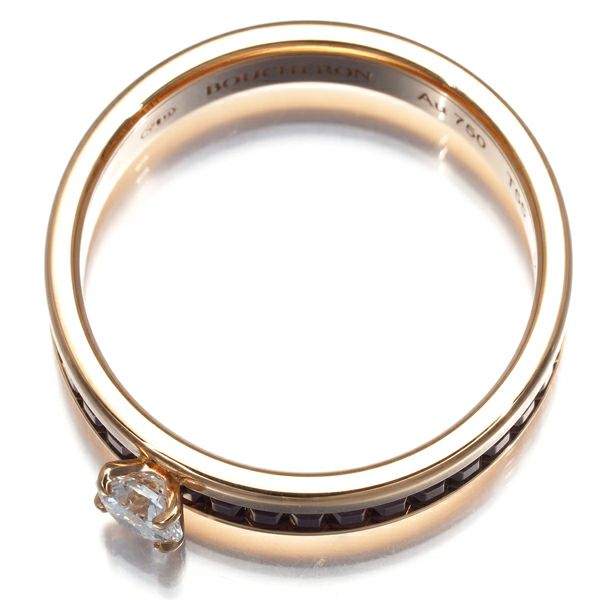 ブシュロン リング ダイヤ 0.23ct E VVS2 キャトルクラシック ソリテール 55号 K18PG 鑑