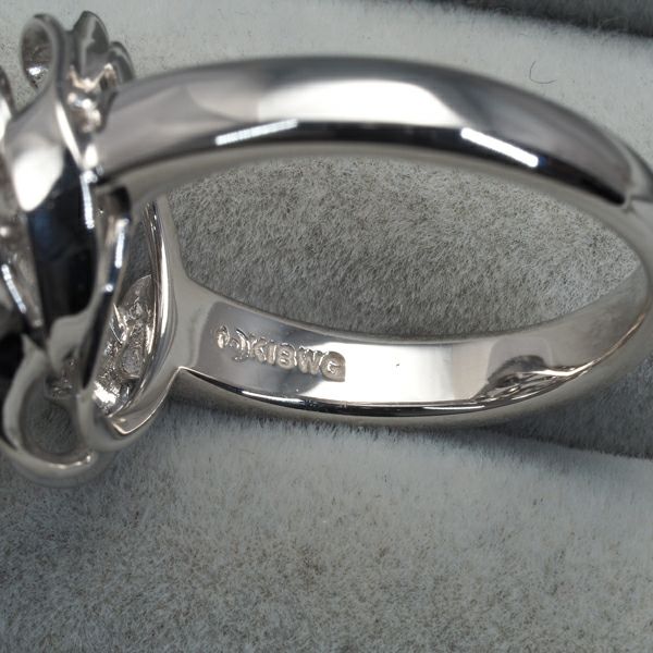タサキ リング ダイヤ 0.07ct  フラワー 12号 K18WG 