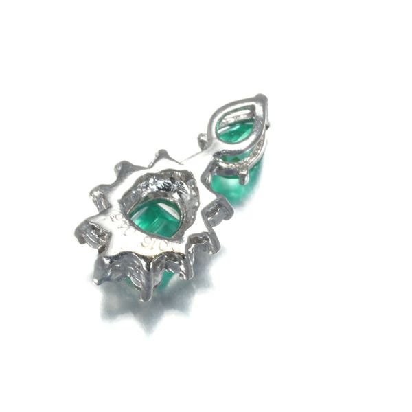 エメラルド 0.46ct ダイヤ 0.16ct クラシック  ペンダントトップ Pt900 