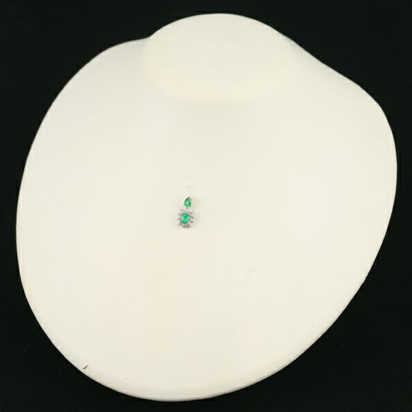 エメラルド 0.46ct ダイヤ 0.16ct クラシック  ペンダントトップ Pt900 