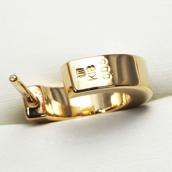ミキモトペルリータ ピアス ダイヤ 0.05ct/0.05ct  フープ K18YG 
