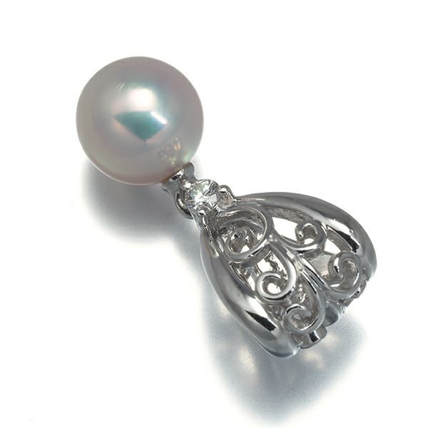 タサキ ペンダントトップ パール アコヤ真珠 7.0mm ダイヤ 0.03ct   Pt900 