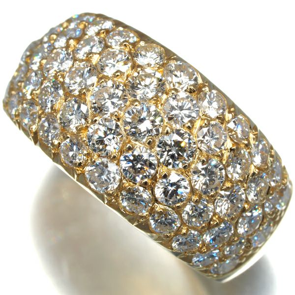 ヴァンクリーフ&アーペル リング ダイヤ 2.38ct  パヴェ 14号 K18YG 修理証明書