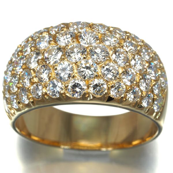 ヴァンクリーフ&アーペル リング ダイヤ 2.38ct  パヴェ 14号 K18YG 修理証明書