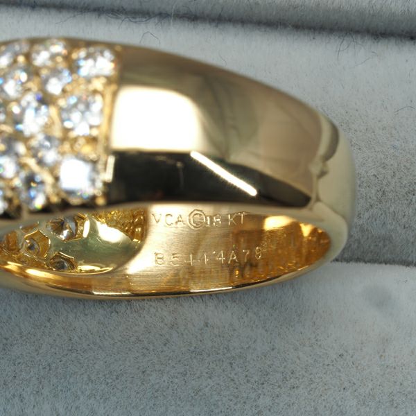 ヴァンクリーフ&アーペル リング ダイヤ 2.38ct  パヴェ 14号 K18YG 修理証明書