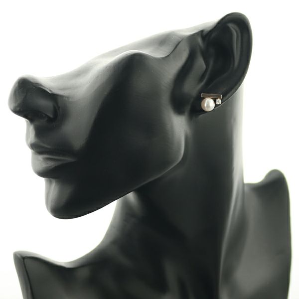 タサキ ピアス パール アコヤ真珠 7.0mm ダイヤ 0.05ct プチバランスクラス K18PG/YG 保