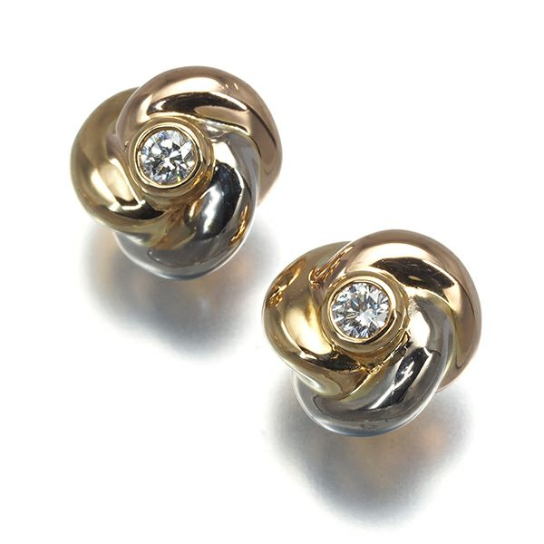 カルティエ ピアス ダイヤ ベビートリニティ K18YG/WG/PG 