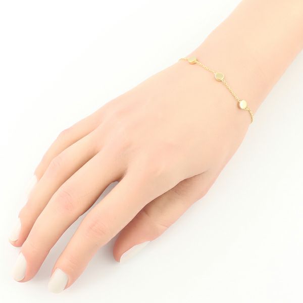 グッチ ブレスレット ステーション ラウンドプレート 17刻印 K18YG 